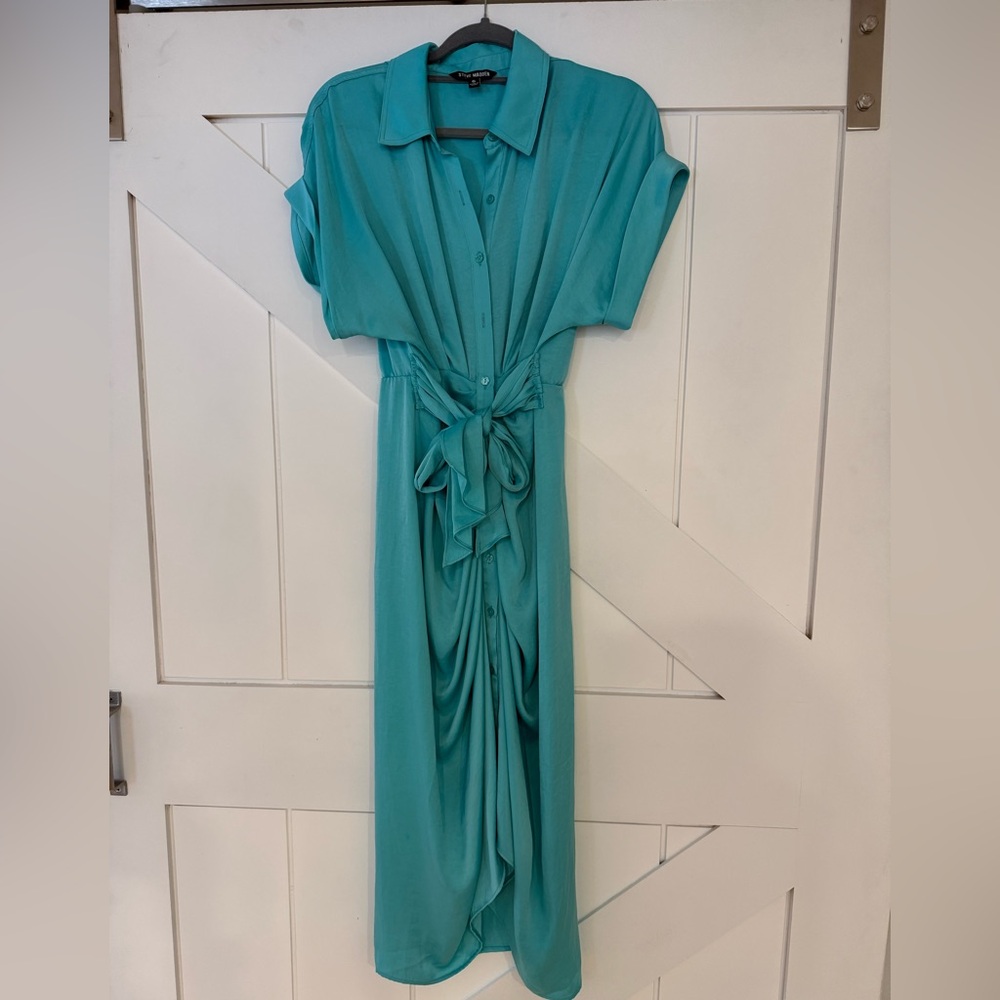 Steve Madden Teal Maxi Dress with Tie Waist